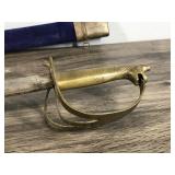 Vintage Pirate Sword with Brass Handle and Sheath  - Handle is Shaped like some type of Creature