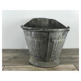 Vintage Galvanized Fireplace Charcoal Bucket