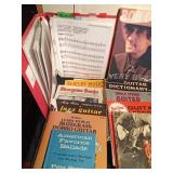 1925-2008 Sonmg books and banjo playing books including Bob Dylan and Kris kistopherson guitar playing song books