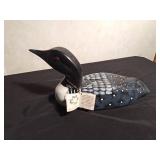 Hand painted wood loon