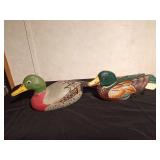 Hand carved and painted ducks