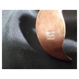 Vintage brass and copper Mexican Scorpian shaped tray with abalone inlay in the claws