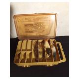 Mini Magnum Plano 2-sided tackle box of musky spoons, lures and spinners