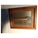 Framed 3D picture of ducks on the water