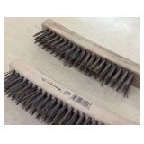 Pair of Forney Wire Bristle Brushes - Wood