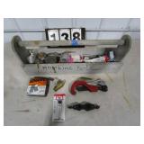 Wood Tool Box with Plumbing Tools