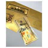 Gold Foil Novelty USA Banknotes - Excellent Condition