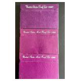 Sealed U.S. Mint Clad Proof Coin Sets - 1987-S / 1988-S / 1989-S