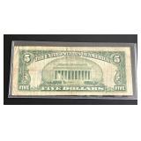 1953 $5 Blue Seal Silver Certificate (Very Good)