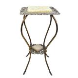O - Antique Victorian Brass and Onyx Plant Stand O - Antique Victorian Brass and Onyx Plant Stand