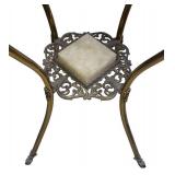 O - Antique Victorian Brass and Onyx Plant Stand O - Antique Victorian Brass and Onyx Plant Stand