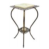 O - Antique Victorian Brass and Onyx Plant Stand O - Antique Victorian Brass and Onyx Plant Stand