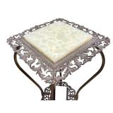 O - Antique Victorian Brass and Onyx Plant Stand O - Antique Victorian Brass and Onyx Plant Stand