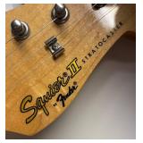 O - Fender Squier II Stratocaster - Black Electric Guitar w/ Case & Cable O - Fender Squier II Stratocaster - Black Electric Guitar w/ Case & Cable