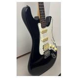O - Fender Squier II Stratocaster - Black Electric Guitar w/ Case & Cable O - Fender Squier II Stratocaster - Black Electric Guitar w/ Case & Cable