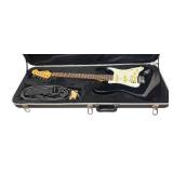 O - Fender Squier II Stratocaster - Black Electric Guitar w/ Case & Cable O - Fender Squier II Stratocaster - Black Electric Guitar w/ Case & Cable
