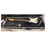 O - Fender Squier II Stratocaster - Black Electric Guitar w/ Case & Cable O - Fender Squier II Stratocaster - Black Electric Guitar w/ Case & Cable