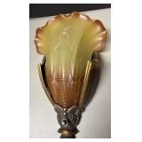 FR - Pair of Vintage Art Deco Amber Glass Wall Sconces by Mid-West FR - Pair of Vintage Art Deco Amber Glass Wall Sconces by Mid-West