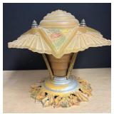 LLR - Antique 1920's Art Deco Slip Shade Chandelier / Antique Art Deco Flush Mount Chandelier LLR - Antique 1920's Art Deco Slip Shade Chandelier / Antique Art Deco Flush Mount Chandelier