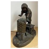 LLR - Antique French Spelter Figural Frileuse Lamp - Aristide De Ranieri French Spelter Figure LLR - Antique French Spelter Figural Frileuse Lamp - Aristide De Ranieri French Spelter Figure