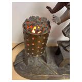 LLR - Antique French Spelter Figural Frileuse Lamp - Aristide De Ranieri French Spelter Figure LLR - Antique French Spelter Figural Frileuse Lamp - Aristide De Ranieri French Spelter Figure