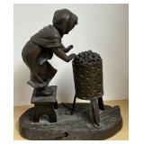 LLR - Antique French Spelter Figural Frileuse Lamp - Aristide De Ranieri French Spelter Figure LLR - Antique French Spelter Figural Frileuse Lamp - Aristide De Ranieri French Spelter Figure