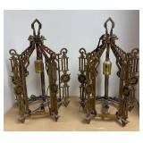 LLR - Pair of Vintage Brass Art Deco Light Fixtures LLR - Pair of Vintage Brass Art Deco Light Fixtures
