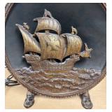 LLR - Antique 1920's Nautical Ship Cast Iron Speaker / Vintage Loudspeaker With Metal Frame, Pirate Ship Design LLR - Antique 1920's Nautical Ship Cast Iron Speaker / Vintage Loudspeaker With Metal Frame, Pirate Ship Design