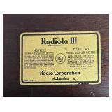 LLR - Vintage RCA Radiola III Regenerative Receiver - Type RI, 220-550 Meters LLR - Vintage RCA Radiola III Regenerative Receiver - Type RI, 220-550 Meters