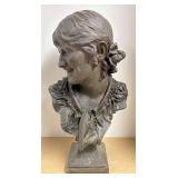 LLR - Antique Spelter Lady Bust LLR - Antique Spelter Lady Bust