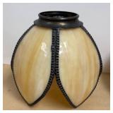 FR - Vintage Caramel Stained Glass Lamp Shades - Set of 5 FR - Vintage Caramel Stained Glass Lamp Shades - Set of 5