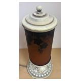 LLR - Vintage Art Deco Table Lamp with Grapevine Pattern Glass Shade & Ornate Base LLR - Vintage Art Deco Table Lamp with Grapevine Pattern Glass Shade & Ornate Base