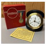 O - Vintage Semca Travel Alarm Clock with World Time Ring - Bezel, Germany O - Vintage Semca Travel Alarm Clock with World Time Ring - Bezel, Germany