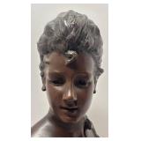 O - Vintage 'Unmasked Young Girl' Bronze Bust by Georges Van Straeten O - Vintage 'Unmasked Young Girl' Bronze Bust by Georges Van Straeten