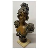 RR - Art Nouveau Bronze Bust Sculpture RR - Art Nouveau Bronze Bust Sculpture