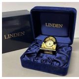 RR - Linden Gold-Tone Miniature Clock RR - Linden Gold-Tone Miniature Clock