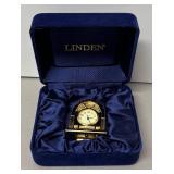 RR - Linden Gold-Tone Miniature Clock RR - Linden Gold-Tone Miniature Clock