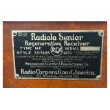 RR - Vintage RCA Radiola Senior Regenerative Receiver RR - Vintage RCA Radiola Senior Regenerative Receiver