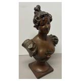 O - Vintage Art Nouveau Bronze Bust O - Vintage Art Nouveau Bronze Bust