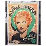 FR - Fox Film Den Mystiska Blondinen Unframed Linen Print FR - Fox Film Den Mystiska Blondinen Unframed Linen Print
