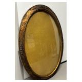 FR - Vintage Oval Convex Glass Frame Gold Tone with Floral Embellishments FR - Vintage Oval Convex Glass Frame Gold Tone with Floral Embellishments