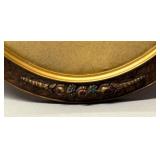 FR - Vintage Oval Convex Glass Frame Gold Tone with Floral Embellishments FR - Vintage Oval Convex Glass Frame Gold Tone with Floral Embellishments