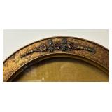FR - Vintage Oval Convex Glass Frame Gold Tone with Floral Embellishments FR - Vintage Oval Convex Glass Frame Gold Tone with Floral Embellishments