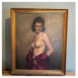 DR - Nude Woman Oil Painting - Vintage Unsigned, Framed DR - Nude Woman Oil Painting - Vintage Unsigned, Framed