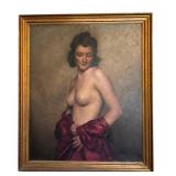 DR - Nude Woman Oil Painting - Vintage Unsigned, Framed DR - Nude Woman Oil Painting - Vintage Unsigned, Framed