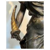 DR - Richesse Par Bessonnes - Antique French Cast Metal Angel Sculpture DR - Richesse Par Bessonnes - Antique French Cast Metal Angel Sculpture