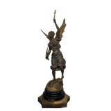 DR - Richesse Par Bessonnes - Antique French Cast Metal Angel Sculpture DR - Richesse Par Bessonnes - Antique French Cast Metal Angel Sculpture