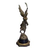 DR - Richesse Par Bessonnes - Antique French Cast Metal Angel Sculpture DR - Richesse Par Bessonnes - Antique French Cast Metal Angel Sculpture