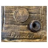 DR - Richesse Par Bessonnes - Antique French Cast Metal Angel Sculpture DR - Richesse Par Bessonnes - Antique French Cast Metal Angel Sculpture