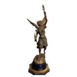 DR - Richesse Par Bessonnes - Antique French Cast Metal Angel Sculpture DR - Richesse Par Bessonnes - Antique French Cast Metal Angel Sculpture